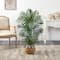 4ft. Areca Artificial Palm Tree in Boho Chic Handmade Natural Cotton Woven Planter with Tassels UV Resistant (Indoor/Outdoor)